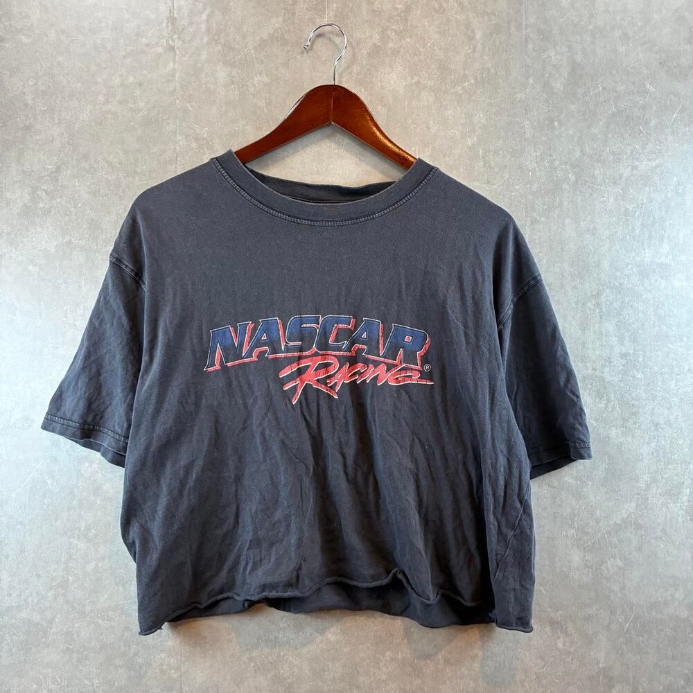 Nascar Men's Black and Grey T-shirt